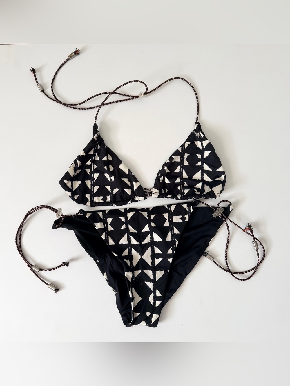 Nordstrom Black & White Geometric Reversible Bikini Size M